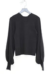 SWAYING/KNIT profile cuffed long-sleeved slim pullover SW24RE1T10 black PS11